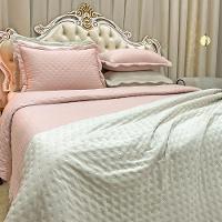 Kit Cobre Leito Colcha Perone Casal Padrão Dupla Face Toque De Pluma Micro Percal 300 Fios 3 Peças - Rosê - 2