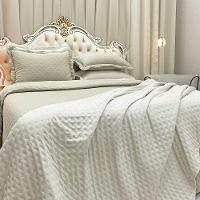 Kit Cobre Leito Colcha Perone Casal Padrão Dupla Face Toque De Pluma Micro Percal 300 Fios 3 Peças - Palha - 4