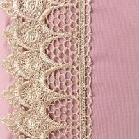 Jogo Cama Lençol Haia Queen Percal 200 Fios 100% Algodão Guipir Bordado Inglês 4 Peças - Rosê - 4