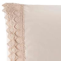 Jogo Cama Lençol Haia King Percal 200 Fios 100% Algodão Guipir Bordado Inglês 3 Peças - Palha