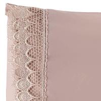 Jogo Cama Lençol Haia King Percal 200 Fios 100% Algodão Guipir Bordado Inglês 3 Peças - Avelã - 4