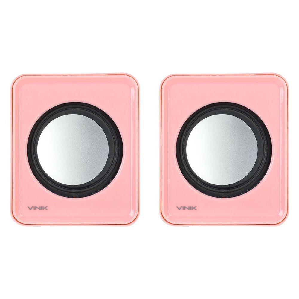 Caixa De Som 2.0 Usb 5v 2x 1w Com Controlador De Volume Rosa - Vs-01r - 2