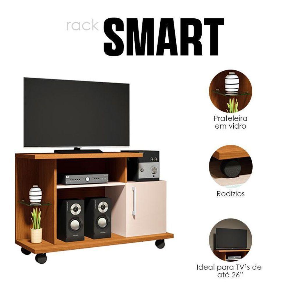 Rack Ambiente Smart Cinamomo Off White - Hb Móveis - 3