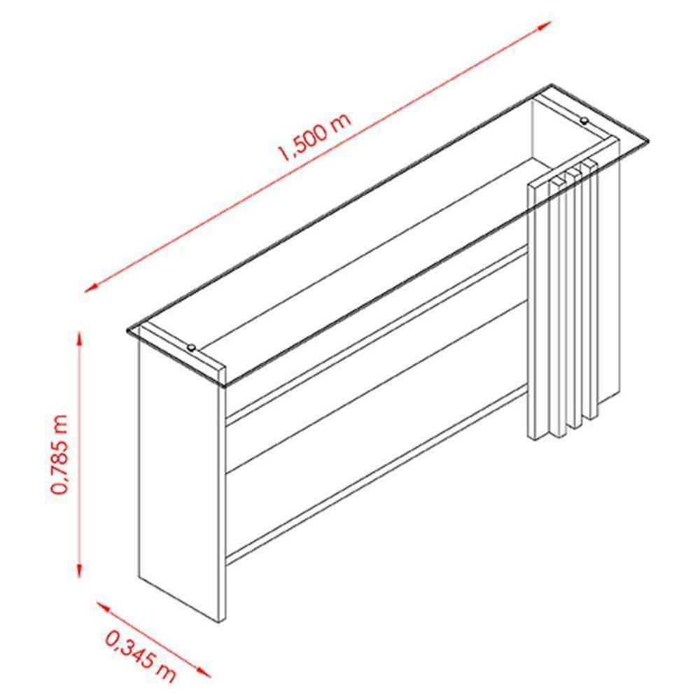 Rack Bancada Com Aparador E Mesa De Centro Frizz Cross Cinamomo Off White - Madetec - 6