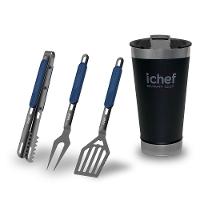 Trio Bbq Ichef E Copo Térmico Com Tampa Smart Cup 600ml Ichef | Copo Preto - 1