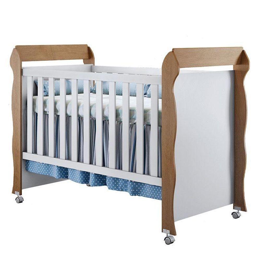 Quarto De Bebê New Selena 4 Portas Com Cômoda Gran Selena E Berço Mirelle Branco Amadeirado - 6