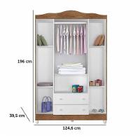 Quarto De Bebê New Selena 4 Portas Com Cômoda Gran Selena E Berço Mirelle Branco Amadeirado