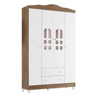 Quarto De Bebê New Selena 4 Portas Com Berço Lila E Cômoda Gran Selena Branco Amadeirado - 2