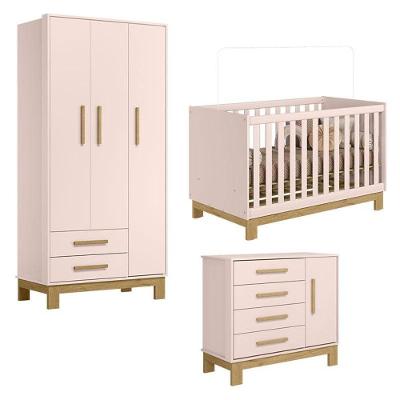 Quarto De Bebê Q Encanto Slim Rosa Acetinado - Qmovi