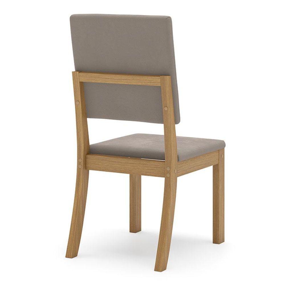 Cadeira Para Mesa De Jantar Ambiente Milla Kit 4 Peças Nature Marrom Amêndoa - Henn - 3