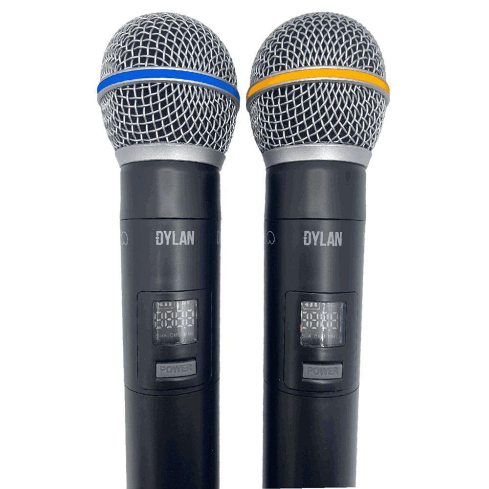 Microfone Sem Fio Dylan Dw602 Max Uhf C/2 Microfones Bastao - 1