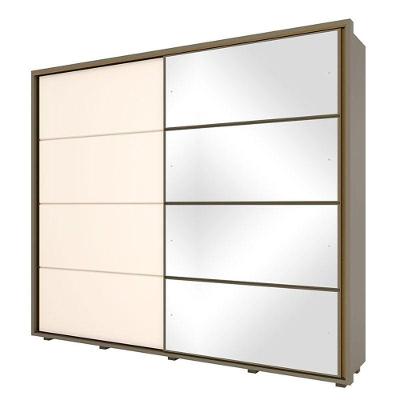 Guarda Roupa Casal Dallas 2 Portas Correr 6 Gavetas Duna Off White MDF