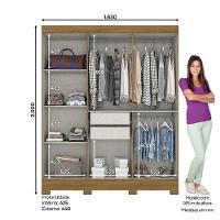 Guarda Roupa Solteiro B73 Nature Off White - Briz Móveis - 2