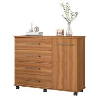 Cômoda Flora E Guarda Roupa Solteiro Lótus Amêndola Touch - Demóbile