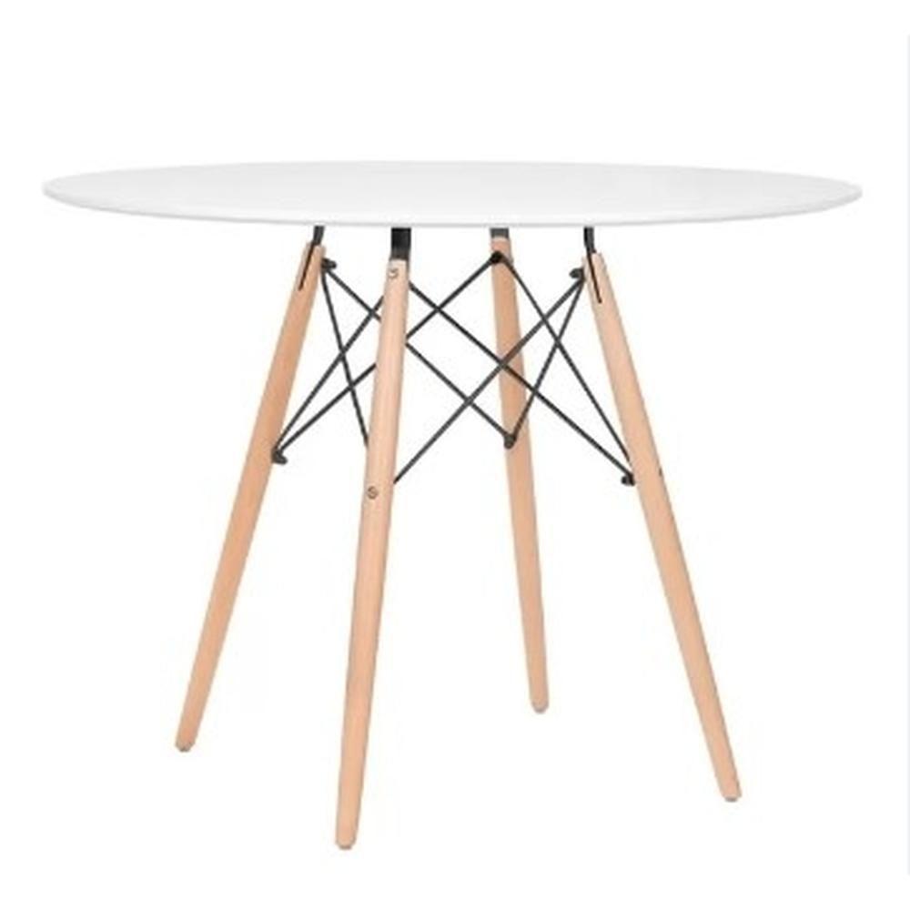 Mesa De Jantar Redonda Eames Eiffel 110cm Branca - 1