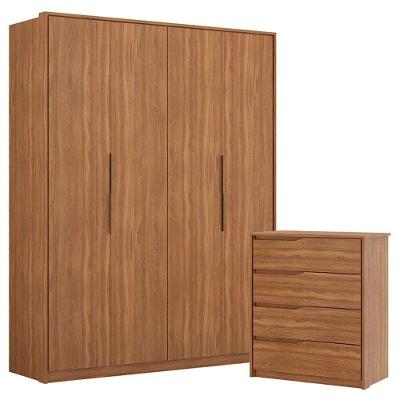 Guarda Roupa Casal Attore E Cômoda Atria Amêndola - Demartêz