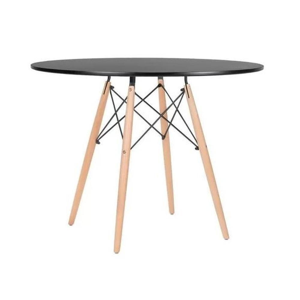 Conjunto De Jantar Mesa Eiffel 120cm Preta + 6 Cadeiras Eiffel Dkr Pretas - 7