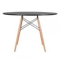 Conjunto De Mesa De Jantar Eames Eiffel Redonda 110cm Tampo De Madeira Preto Com 4 Cadeiras Pretas - 8