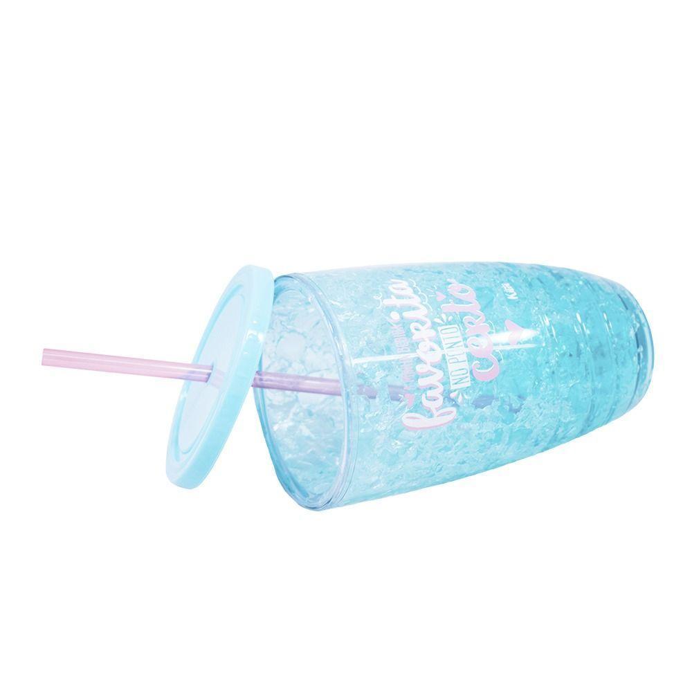 Copo Canudo Azul Gel Congelante 500ml - Projeto Kiwi - 6