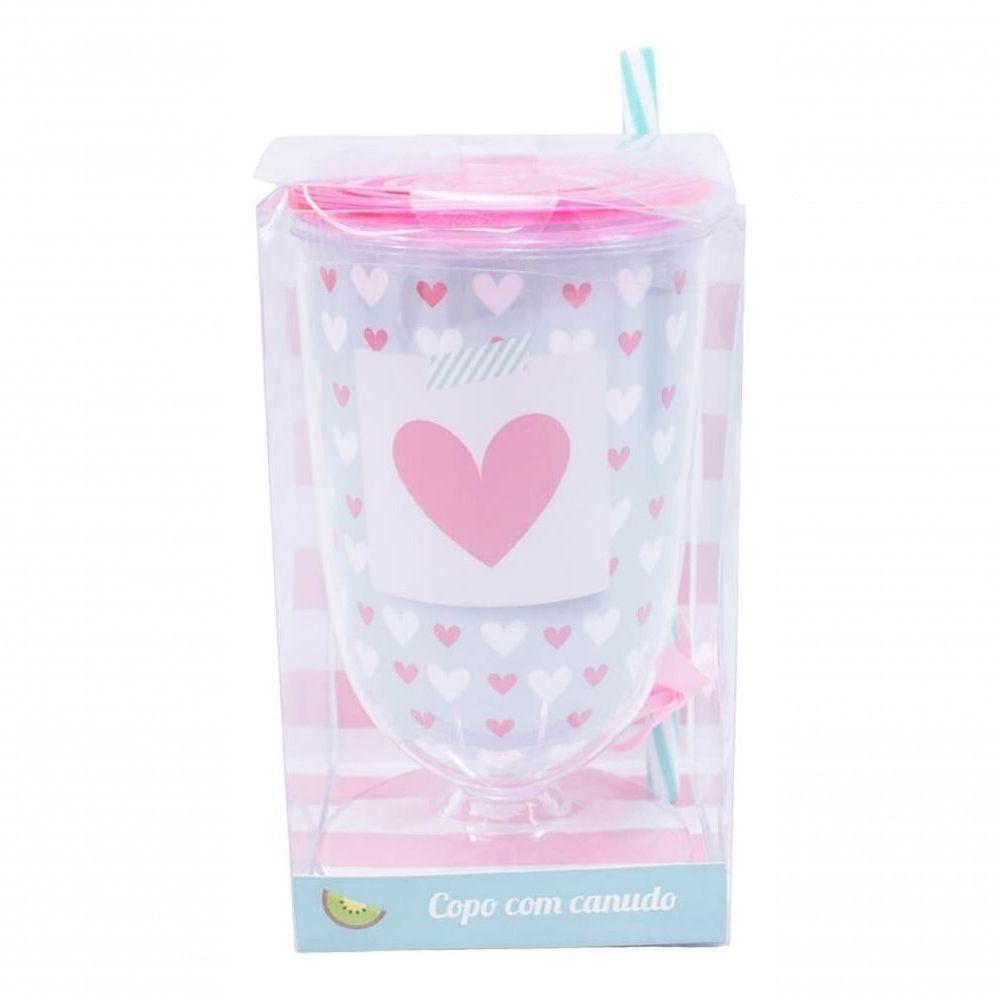 Copo Taça Com Canudo Amo Você 600ml - Projeto Kiwi - 2