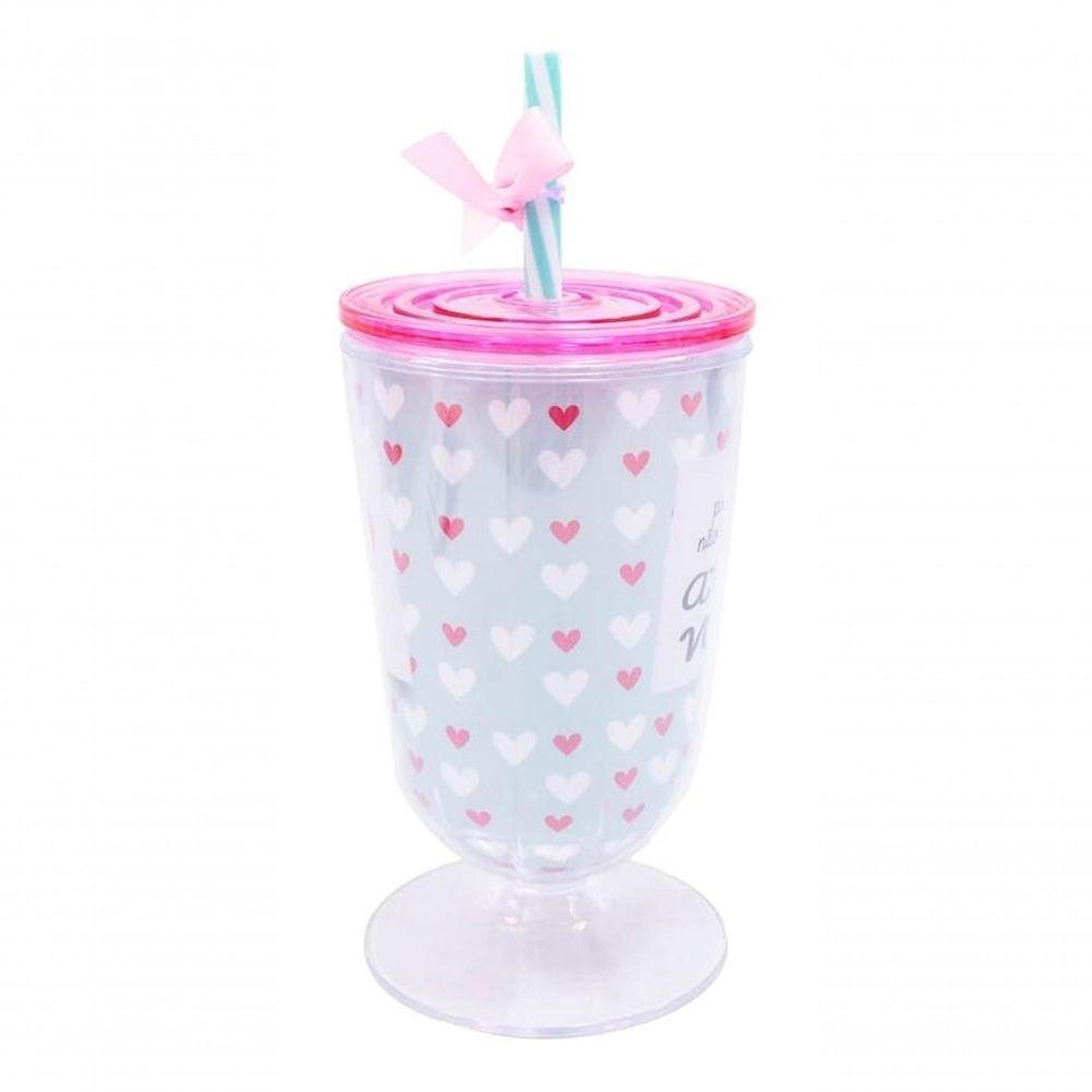 Copo Taça Com Canudo Amo Você 600ml - Projeto Kiwi - 3