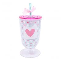 Copo Taça Com Canudo Amo Você 600ml - Projeto Kiwi - 1