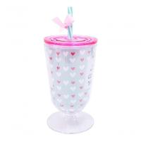 Copo Taça Com Canudo Amo Você 600ml - Projeto Kiwi - 3