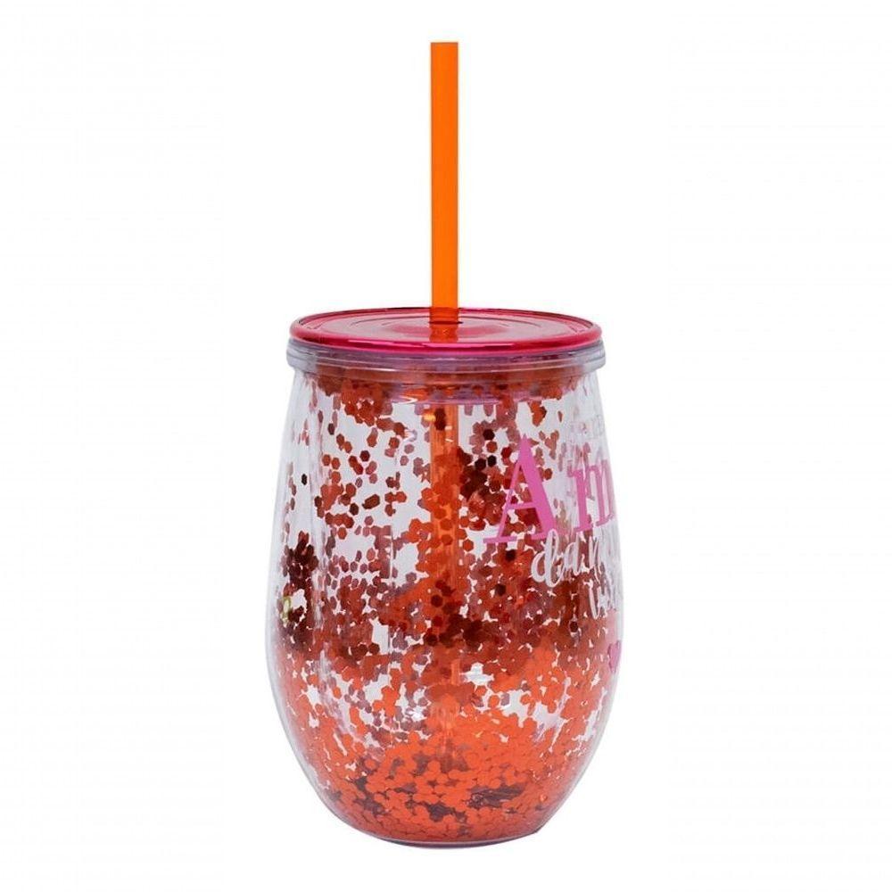 Copo Canudo Vermelho Para O Amor Da Minha Vida 350ml - 5