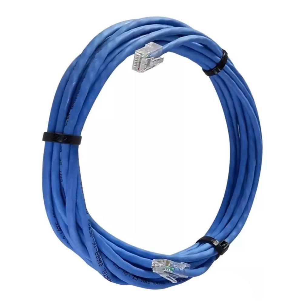 Cabo De Rede Cat 5e Mpt Interno 15 Metros U/utp 4p X 24awg | Azul Com Conectores - 1