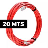 Cabo De Rede Cat 6 Mpt Interno 20 Metros U/utp 4p X 23awg | Vermelho Com Conectores - 2