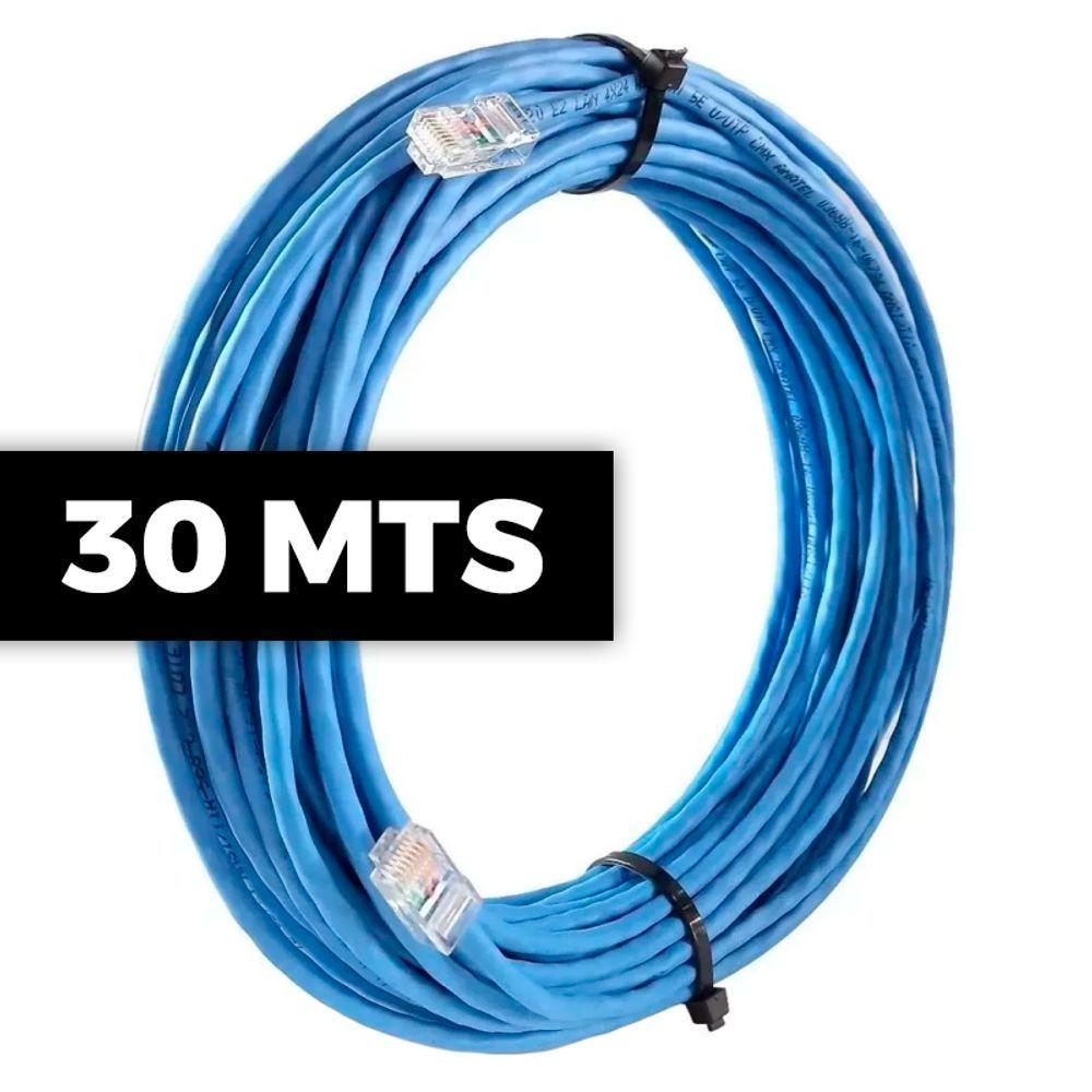 Cabo De Rede Cat 6 Mpt Interno 30 Metros U/utp 4p X 23awg | Azul Com Conectores - 2