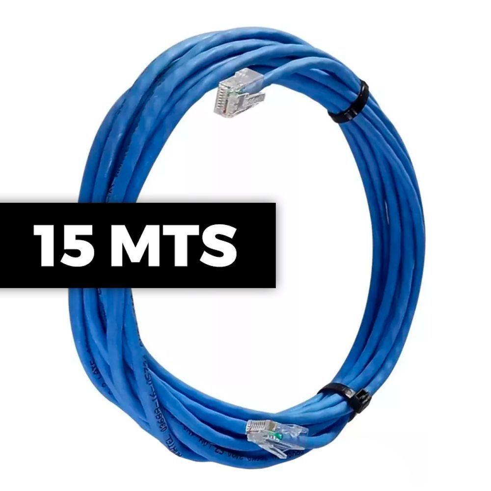 Cabo De Rede Cat 6 Mpt Interno 15 Metros U/utp 4p X 23awg | Azul Com Conectores - 2