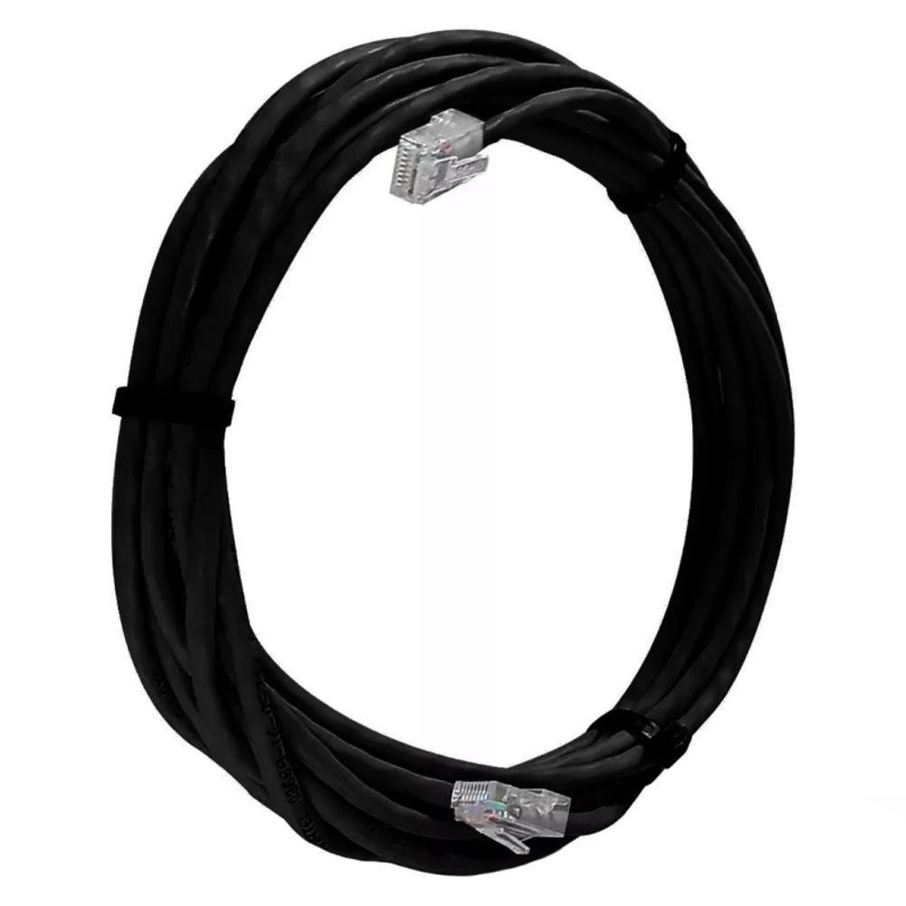 Cabo De Rede Cat 5e Mpt Interno E Externo 20 Metros U/utp 4p X 24awg | Preto Com Conectores - 1
