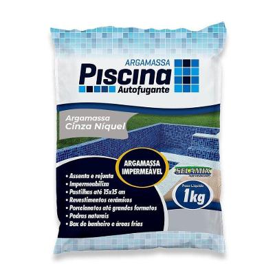 Argamassa Piscina Aut. Impermeável Cor Cinza Níquel 1kg