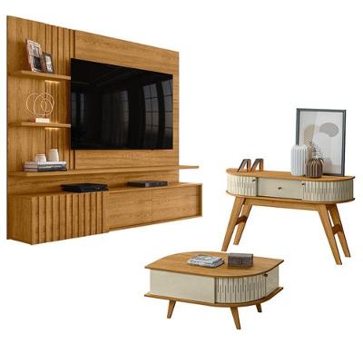 Estante Home Theater Suspenso Atena Com Aparador Estoril E Mesa De Centro Indianápolis