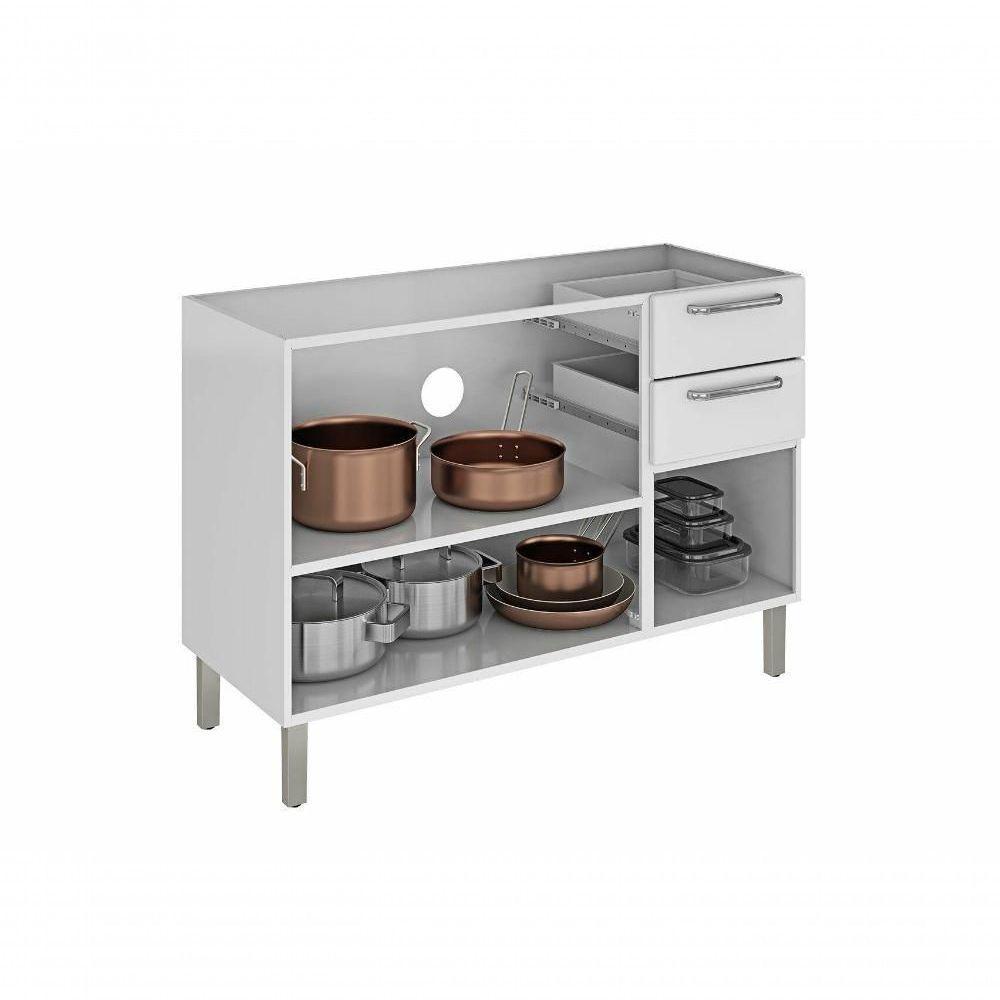 Balcão Cozinhas Itatiaia Tarsila 3 Portas E 2 Gavetas C- Entrada Para Pia - Branco - 2