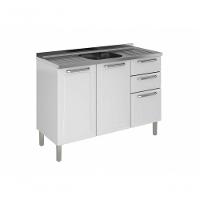 Balcão Cozinhas Itatiaia Tarsila 3 Portas E 2 Gavetas C- Entrada Para Pia - Branco - 1