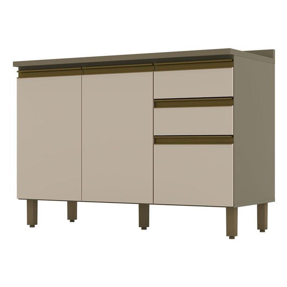 Balcão De Cozinha évelin Com Tampo 120 Cm Duna Cristal - Henn - 1