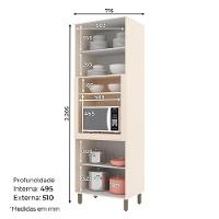 Armário Paneleiro Torre Quente 1 Forno Connect Off White - Henn - 2