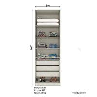 Armário 2 Portas Com Espelhos 3 Gavetas Predileto Areia - Henn - 3