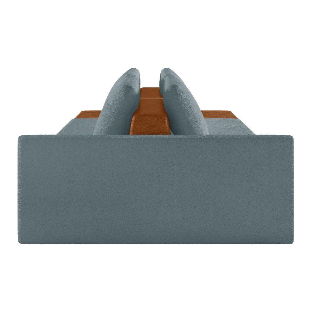 Sofá Ilha 3 Lugares Living 342cm Modulado Para Sala Lary Bouclê K01 - D'rossi Cor Azul - 3