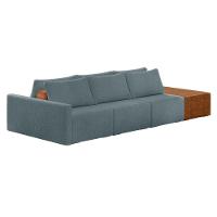 Sofá Ilha 3 Lugares Living 342cm Modulado Para Sala Lary Bouclê K01 - D'rossi Cor Azul - 1
