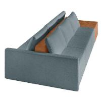 Sofá Ilha 3 Lugares Living 342cm Modulado Para Sala Lary Bouclê K01 - D'rossi Cor Azul