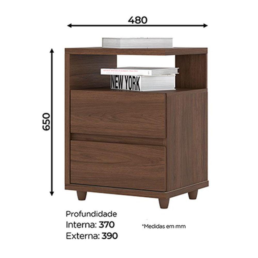 Mesa De Cabeceira Lacy Castanho - Henn - 2