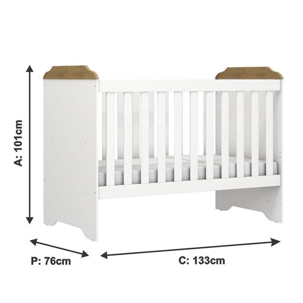 Berço Americano Mini Cama Mel Branco Acetinado Amadeirado - Carolina - 2