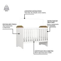 Berço Americano Mini Cama Mel Branco Acetinado Amadeirado - Carolina - 7