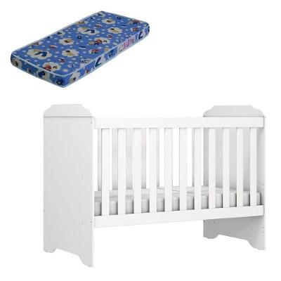 Berço Americano Mini Cama Mel 3 em 1 com Colchão Ortobom em MDP Branco