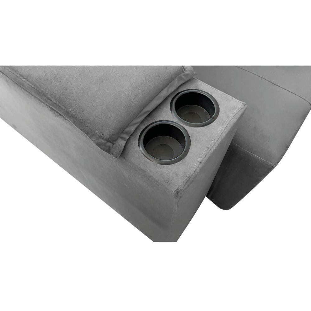 Sofá Cama Retrátil Sala Vicenza 210cm Linho Cor Cinza Claro - 3