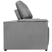 Sofá Cama Retrátil Sala Vicenza 210cm Linho Cor Cinza Claro - 5