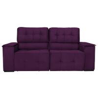 Sofá Cama Retrátil Sala Vicenza Vicenza 210cm Suede Cor Roxo - 2